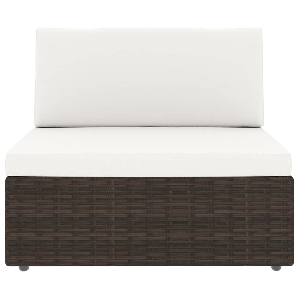 2-Delige Loungeset Poly Rattan Bruin 1 Middenbank + salontafel