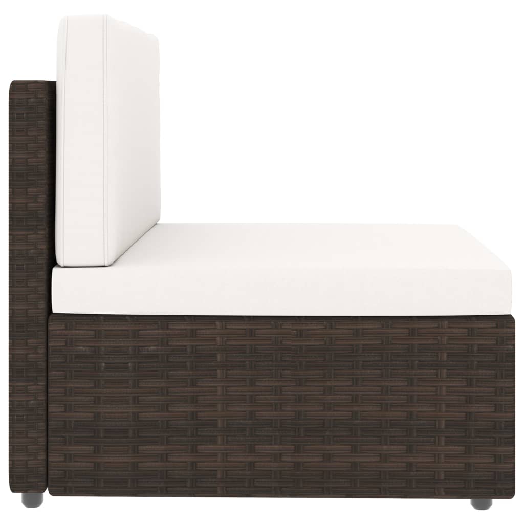2-Delige Loungeset Poly Rattan Bruin 1 Middenbank + salontafel