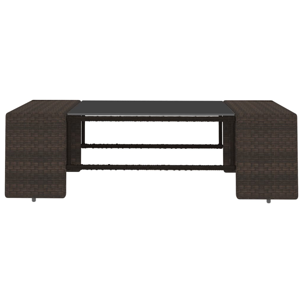 2-Delige Loungeset Poly Rattan Bruin 1 Middenbank + salontafel