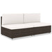 Tweezitsbank sectioneel poly rattan bruin