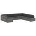 Tweezitsbank sectioneel poly rattan bruin