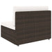 Tweezitsbank sectioneel poly rattan bruin