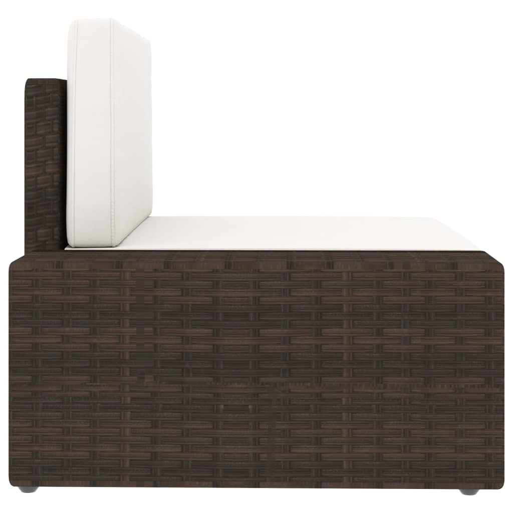 3-Delige Loungeset Poly Rattan Bruin 1 Hoekbank (linkerarmleuning) + hoekbank (rechterarmleuning) + salontafel