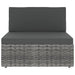 Middenbank sectioneel poly rattan grijs