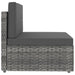 Middenbank sectioneel poly rattan grijs
