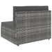 Middenbank sectioneel poly rattan grijs