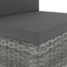 Middenbank sectioneel poly rattan grijs