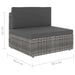 Middenbank sectioneel poly rattan grijs