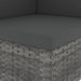 Hoekbank sectioneel poly rattan grijs