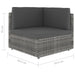 Hoekbank sectioneel poly rattan grijs