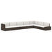 Hoekbank sectioneel poly rattan grijs