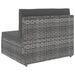 2-Delige Loungeset Poly Rattan Grijs 1 Middenbank + salontafel