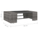 2-Delige Loungeset Poly Rattan Grijs 1 Middenbank + salontafel