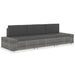 Driezitsbank sectioneel poly rattan grijs