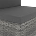 Driezitsbank sectioneel poly rattan grijs