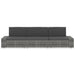 Driezitsbank sectioneel poly rattan grijs