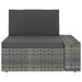 Driezitsbank sectioneel poly rattan grijs