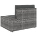 Driezitsbank sectioneel poly rattan grijs