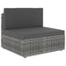 Driezitsbank sectioneel poly rattan grijs