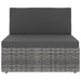 Driezitsbank sectioneel poly rattan grijs