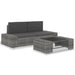 3-Delige Loungeset Poly Rattan Grijs 1 Hoekbank (linkerarmleuning) + hoekbank (rechterarmleuning) + salontafel