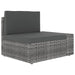 3-Delige Loungeset Poly Rattan Grijs 1 Hoekbank (linkerarmleuning) + hoekbank (rechterarmleuning) + salontafel
