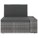 3-Delige Loungeset Poly Rattan Grijs 1 Hoekbank (linkerarmleuning) + hoekbank (rechterarmleuning) + salontafel