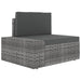 3-Delige Loungeset Poly Rattan Grijs 1 Hoekbank (linkerarmleuning) + hoekbank (rechterarmleuning) + salontafel