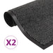 Droogloopmatten 2 st rechthoekig getuft 90x150 cm antraciet