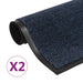 Droogloopmatten 2 st rechthoekig getuft 120x180 cm blauw
