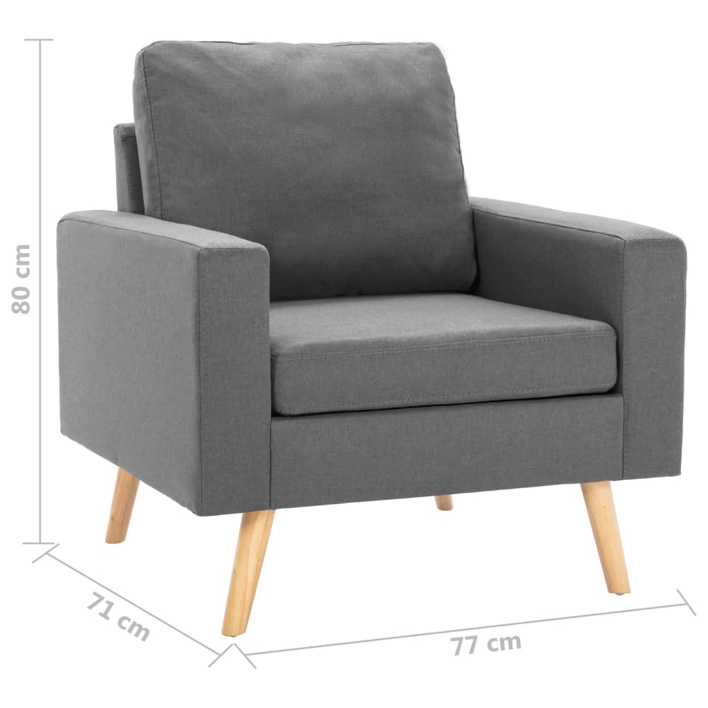 Fauteuil stof lichtgrijs