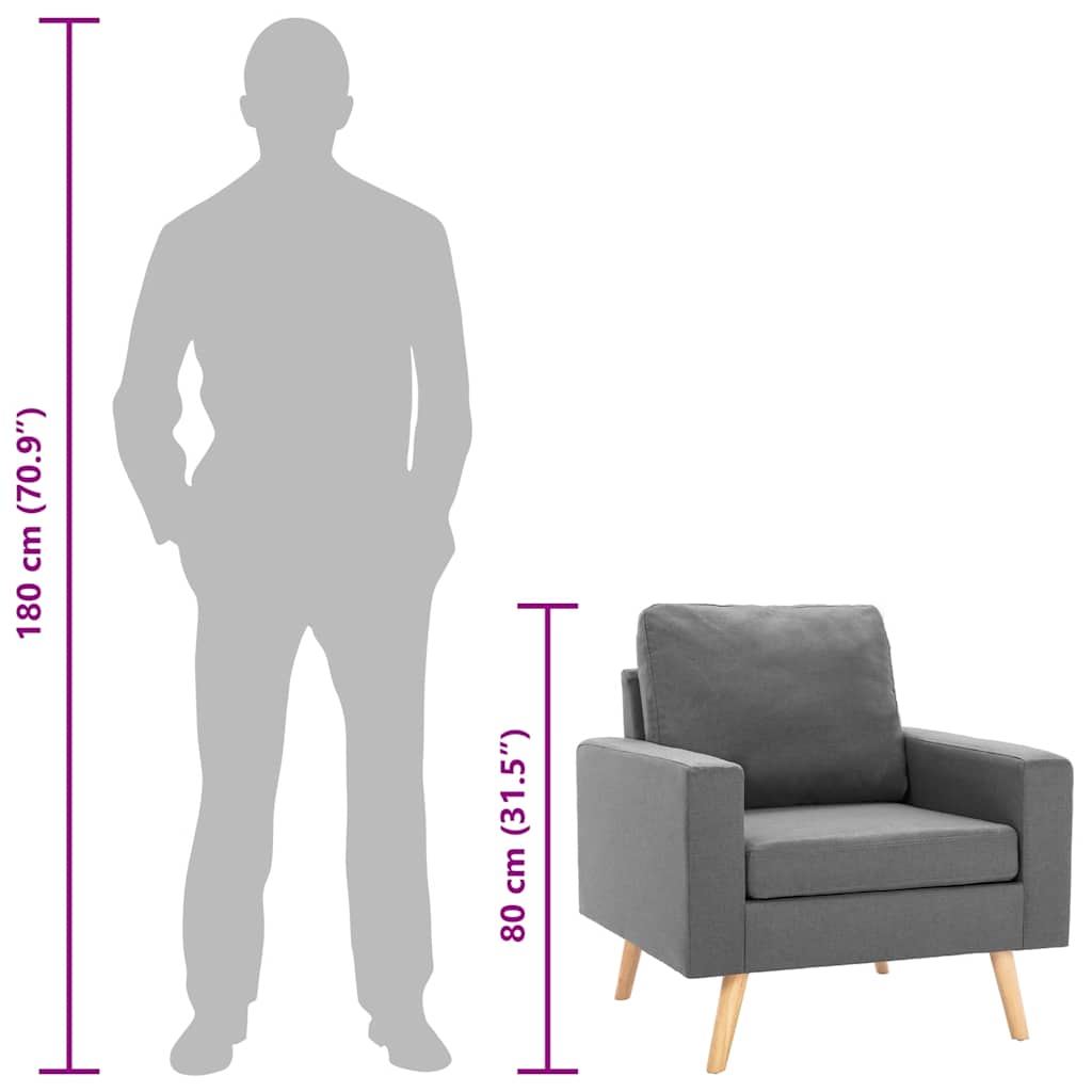 Fauteuil stof lichtgrijs