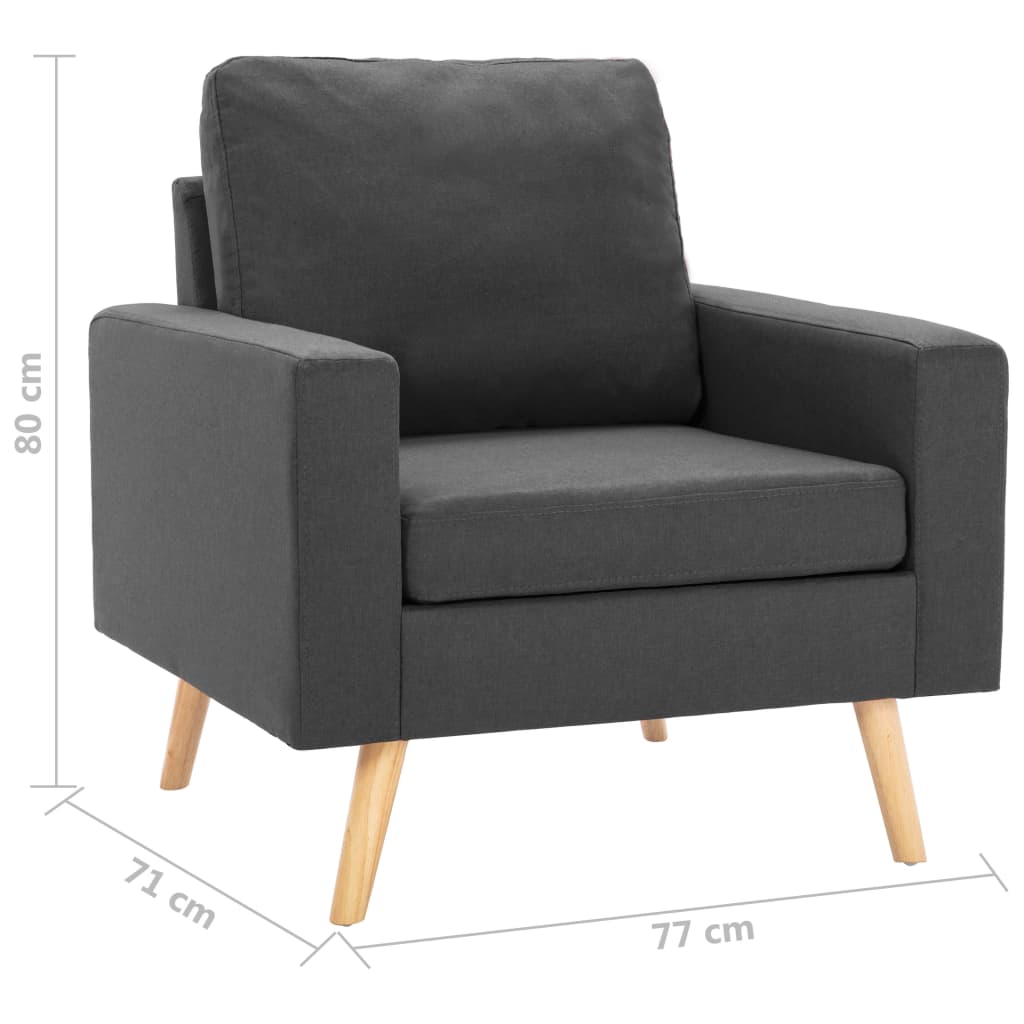Fauteuil stof donkergrijs