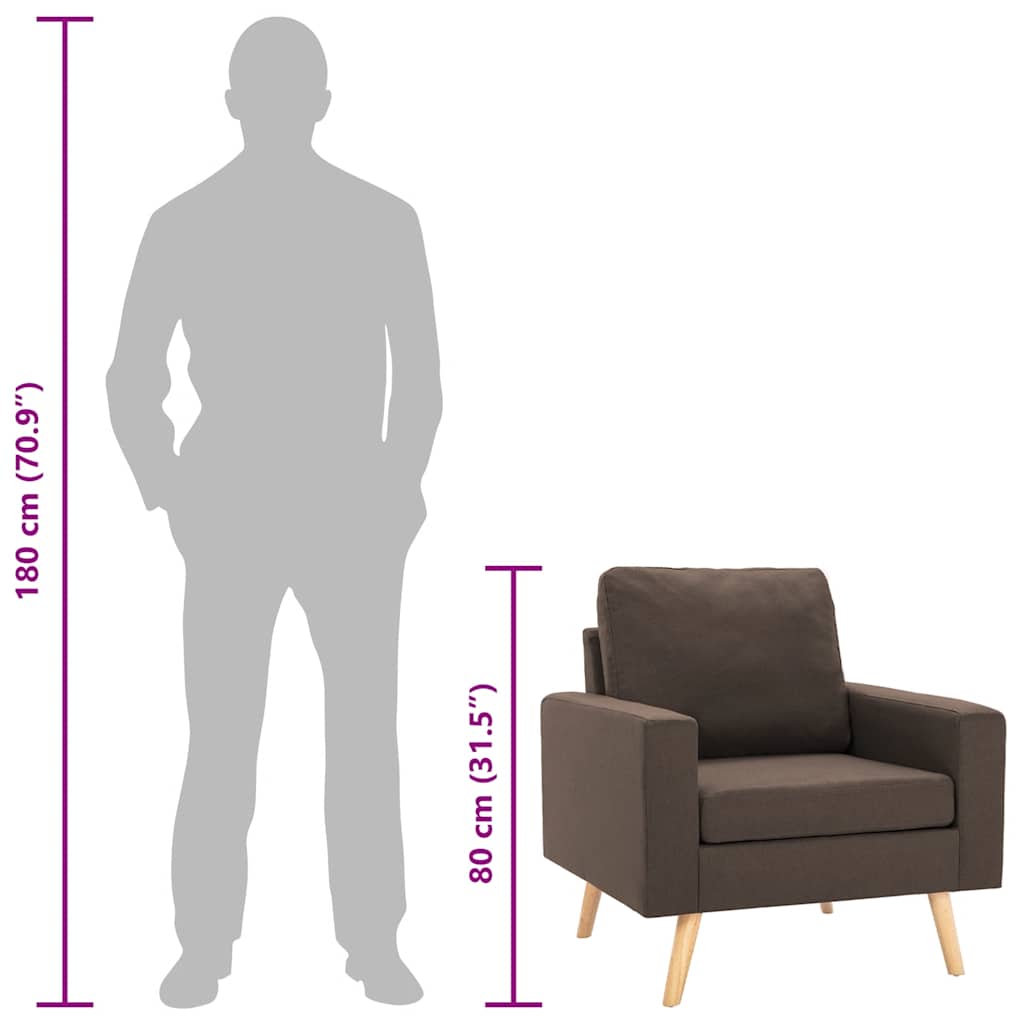 Fauteuil stof bruin