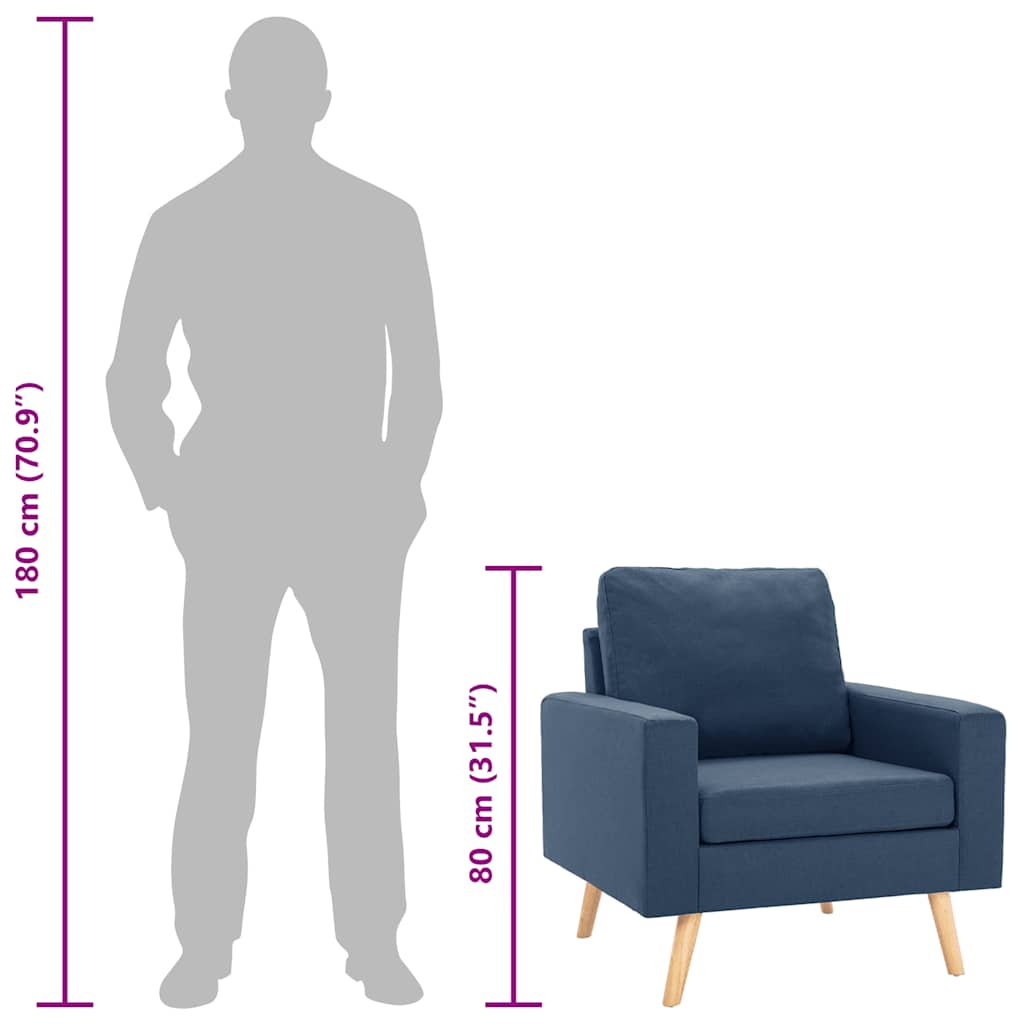 Fauteuil stof blauw