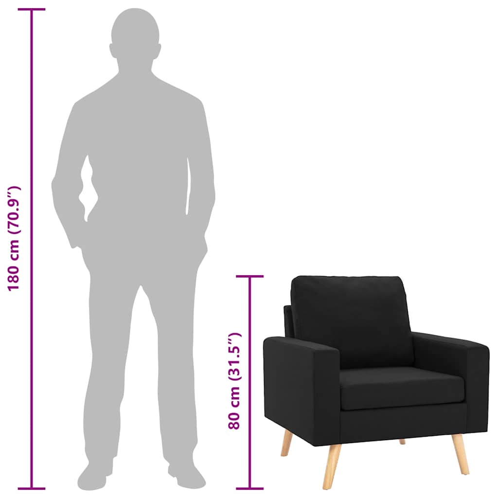 Fauteuil stof zwart