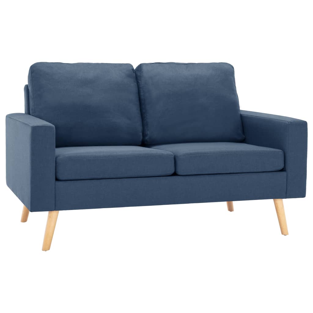 Tweezitsbank stof blauw