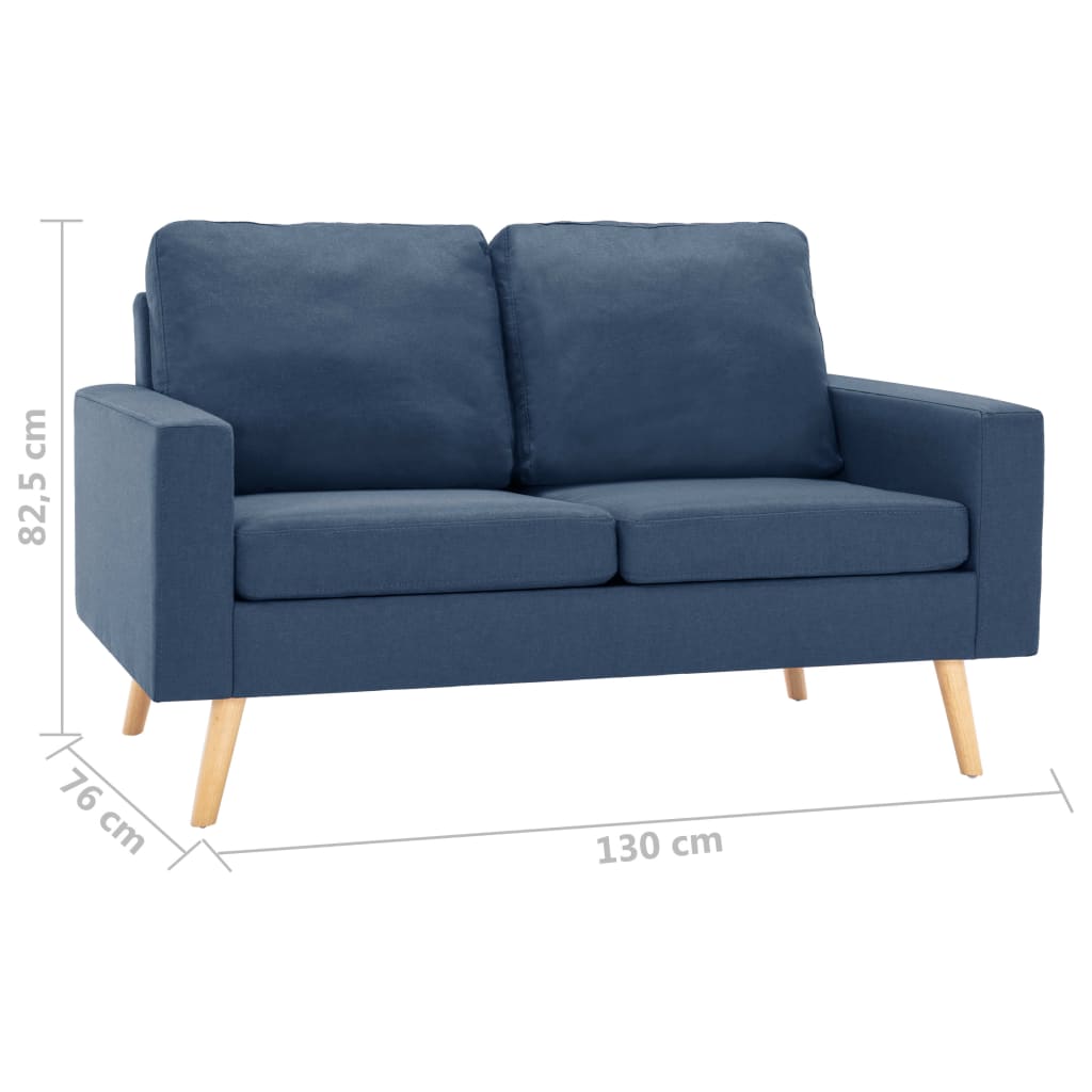 Tweezitsbank stof blauw