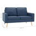 Tweezitsbank stof blauw