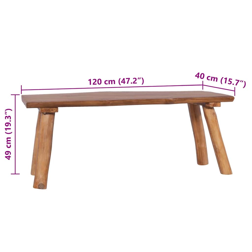 Tuinbank 120 cm massief teakhout