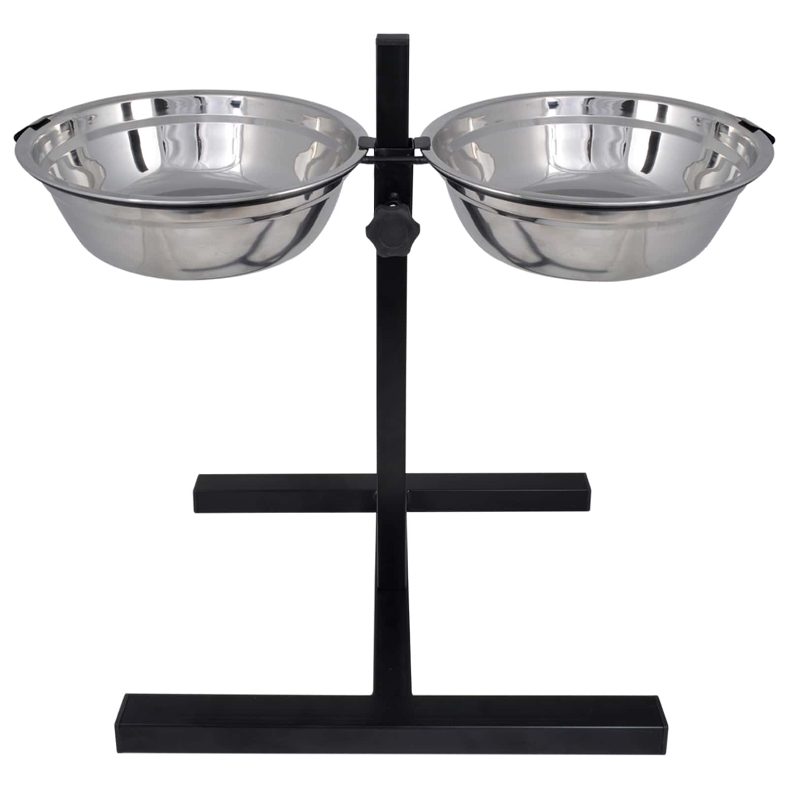 Voerstand en kom met hondenvoer Zilver en Zwart 57,5 x 26 cm
