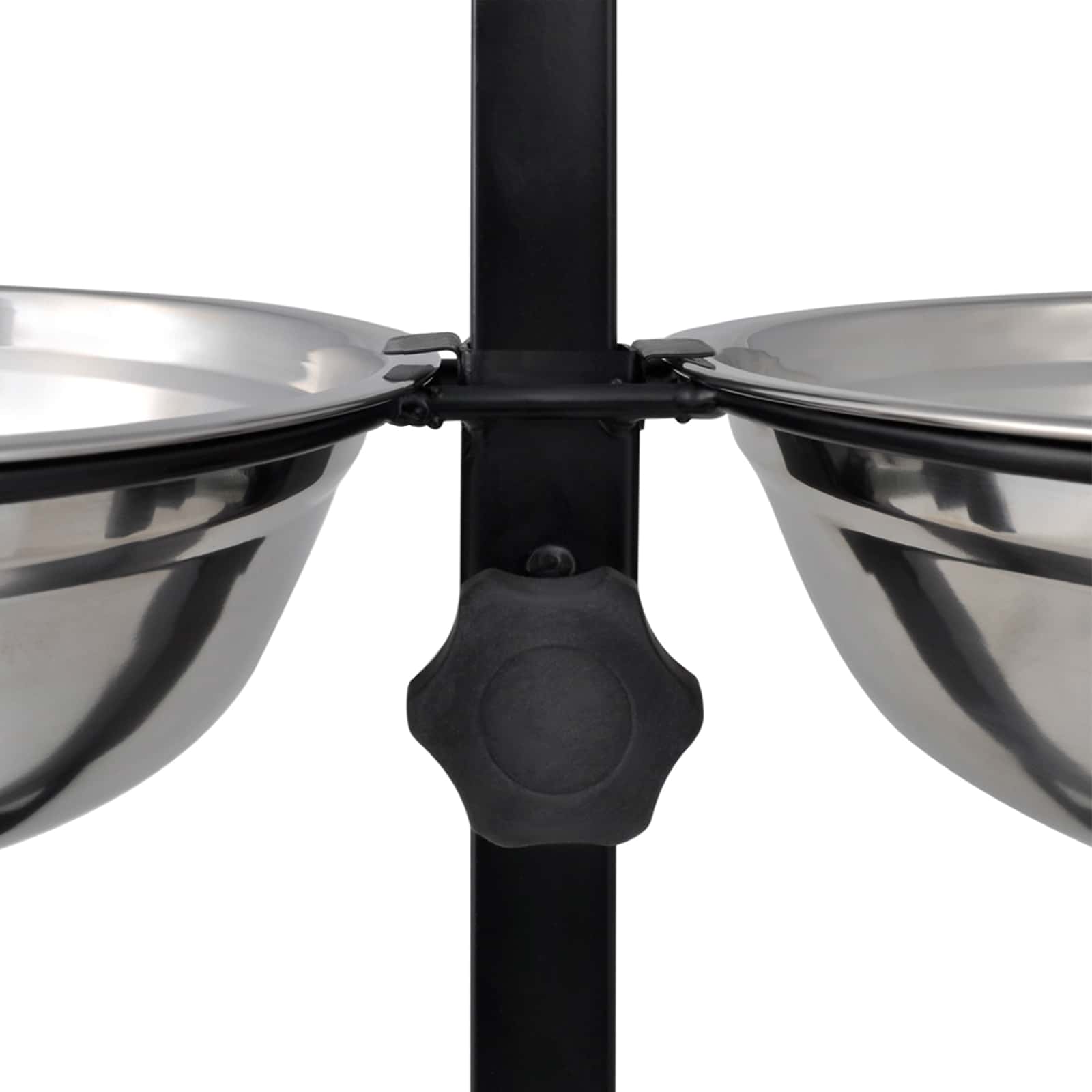 Voerstand en kom met hondenvoer Zilver en Zwart 50 x 29 cm