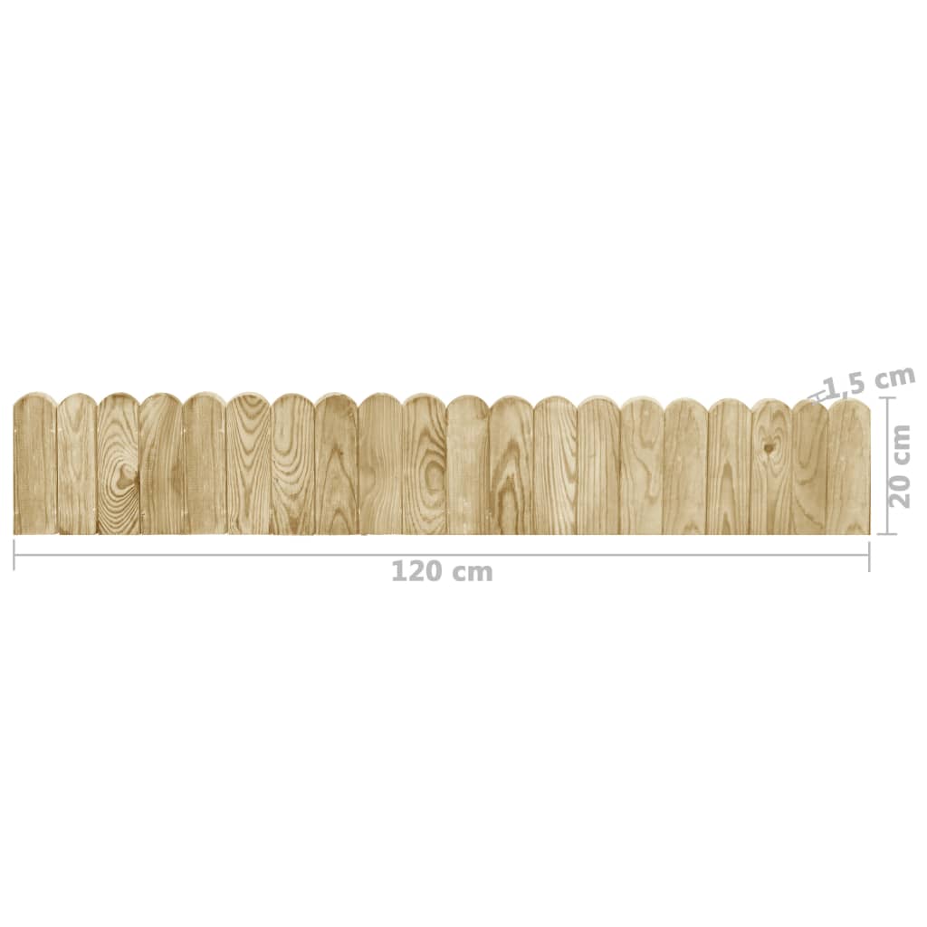 Gazonranden 3 st 120 cm geïmpregneerd grenenhout