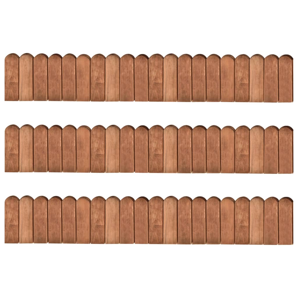 Gazonranden 3 st 120 cm geïmpregneerd grenenhout