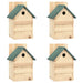 Vogelhuisjes 4 st 23x19x33 cm vurenhout