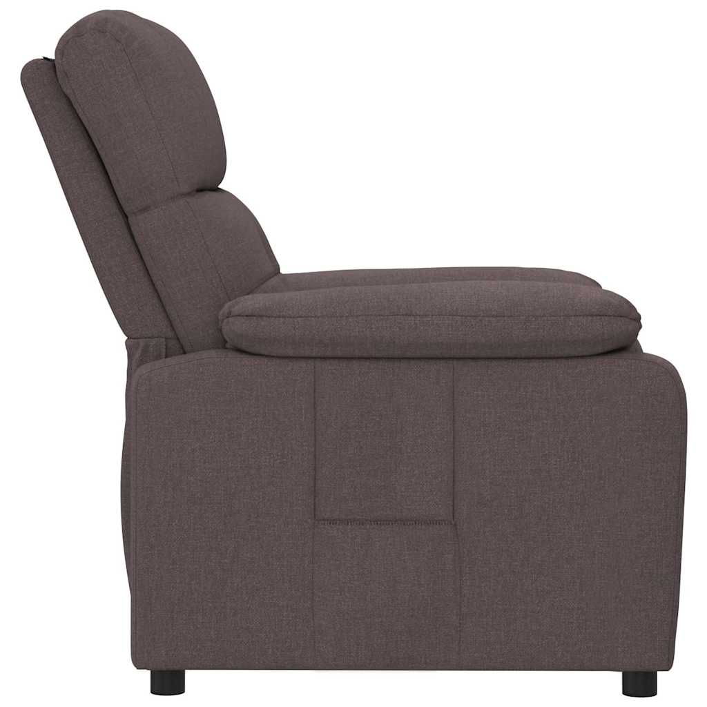 Fauteuil verstelbaar stof donkerbruin