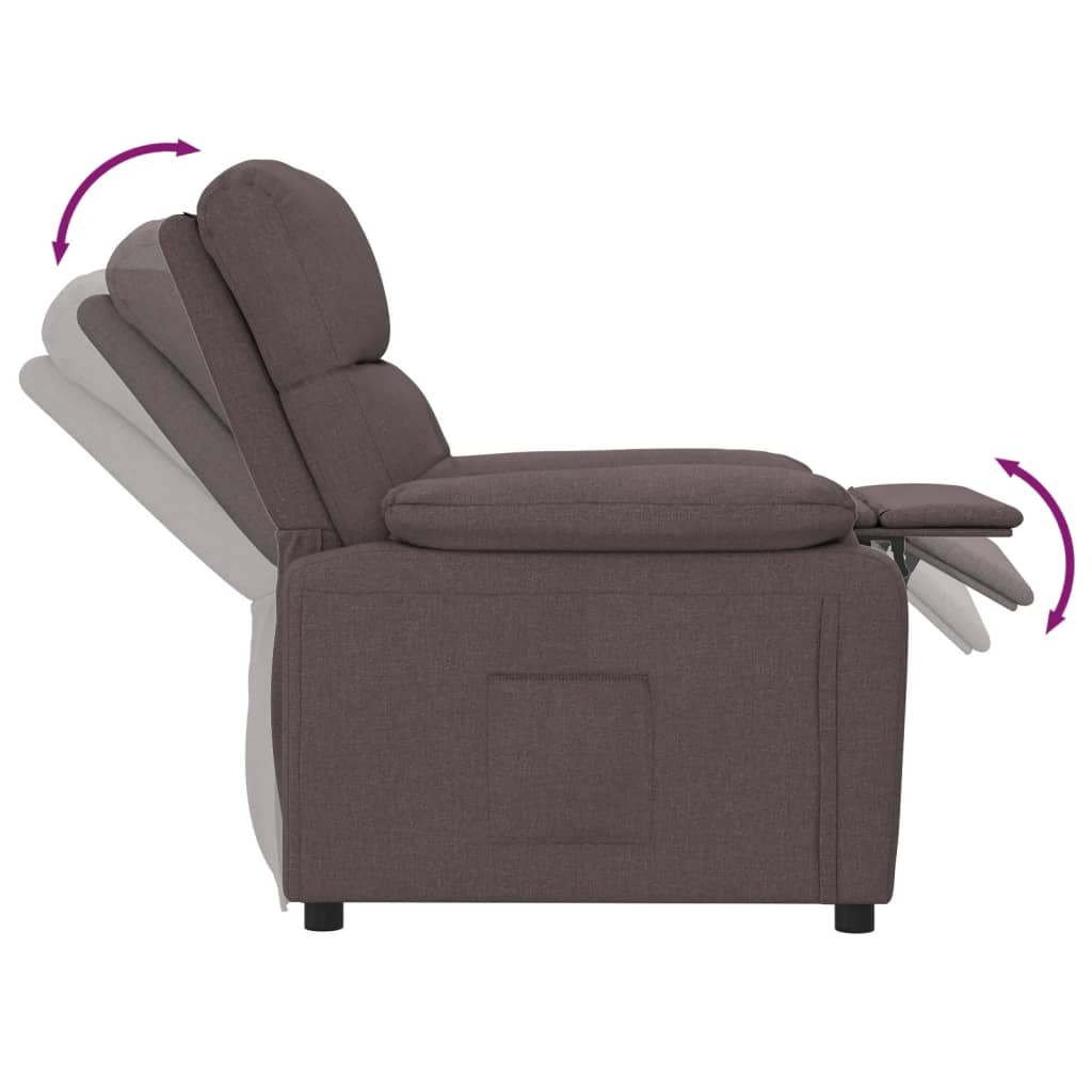 Fauteuil verstelbaar stof donkerbruin