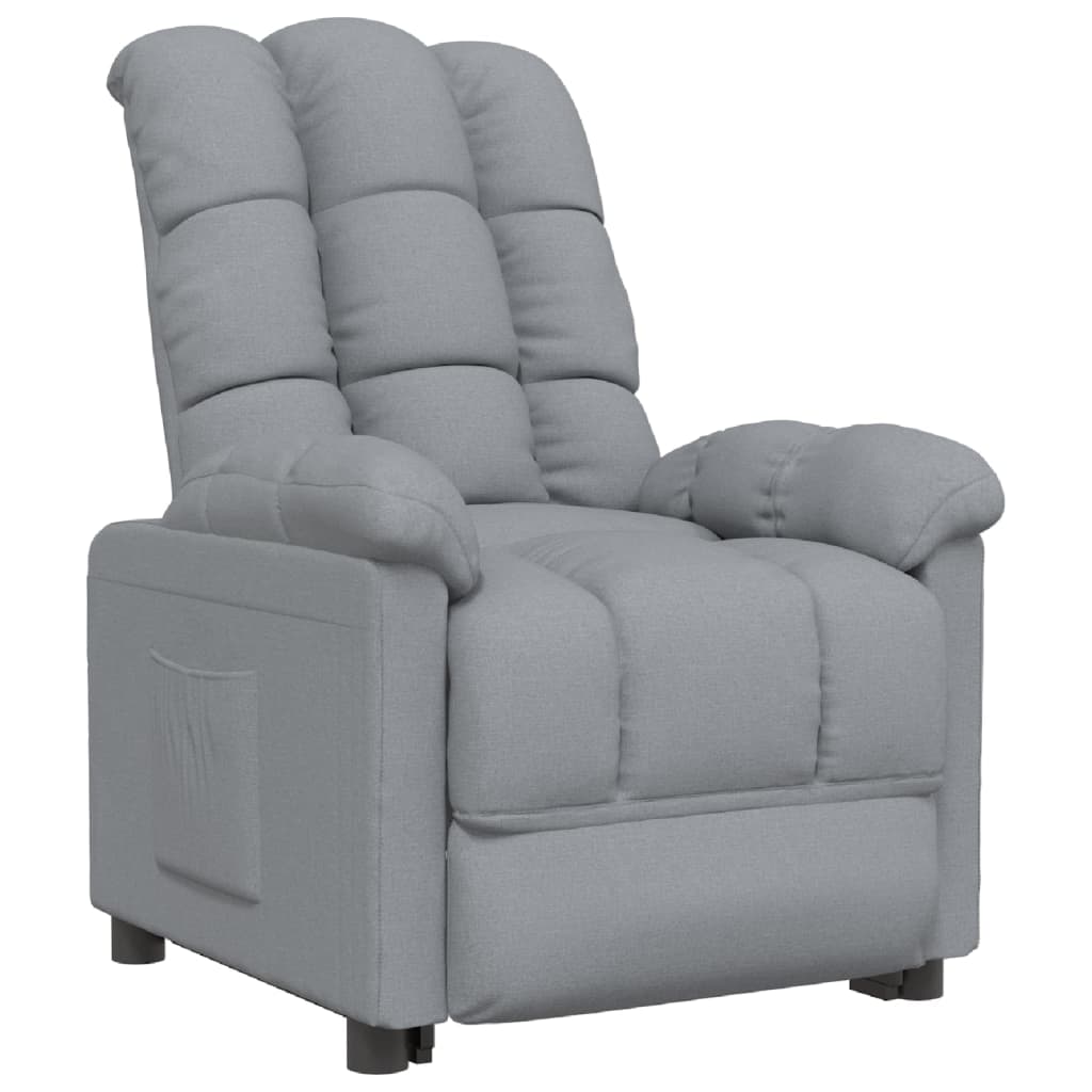 Fauteuil verstelbaar stof lichtgrijs