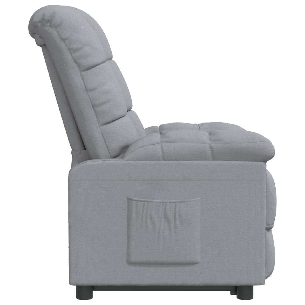 Fauteuil verstelbaar stof lichtgrijs