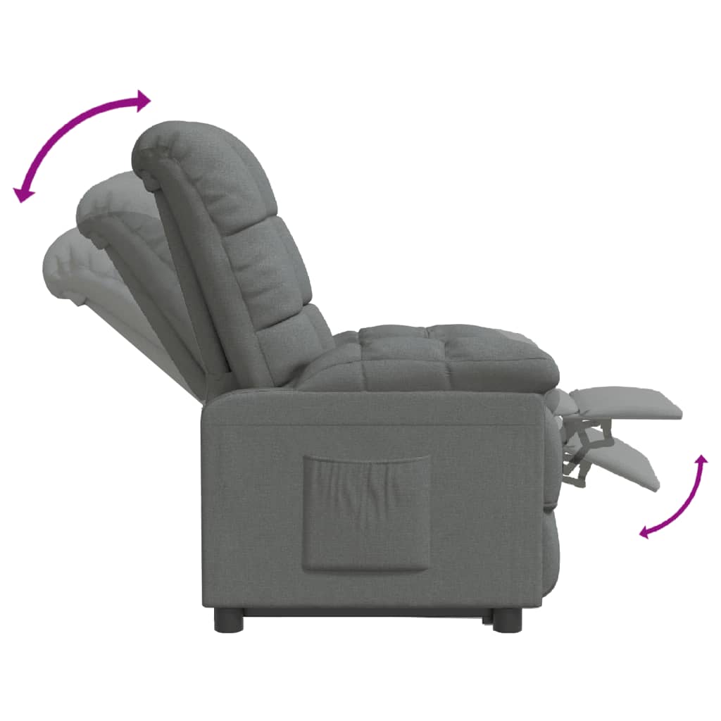 Fauteuil verstelbaar stof donkergrijs